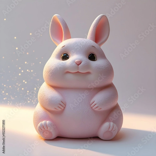 Obraz A squishy stress relief toy shaped like a cute animal, shown front view.