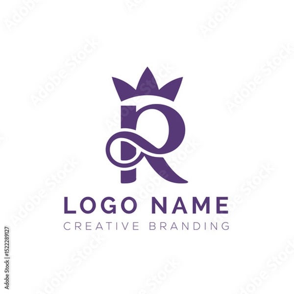 Obraz Letter R crown logo