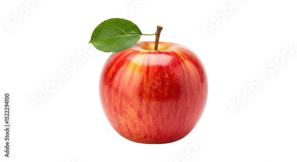 Obraz Fresh red apple with leaf