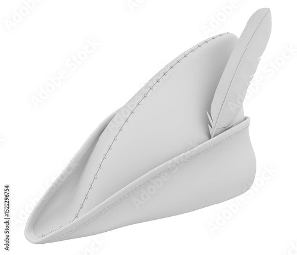 Fototapeta Clay render of Robin Hood hat isolated on white background - 3D illustration
