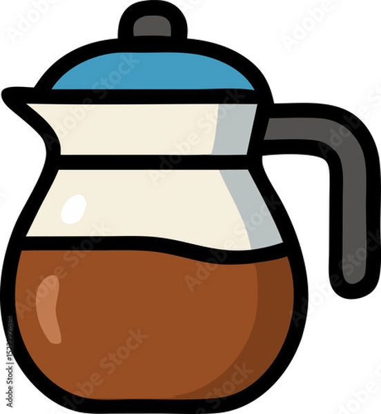 Obraz Coffee pot illustration beverage drink in a glass container
