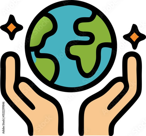 Obraz Earth held in hands illustration protecting our planet