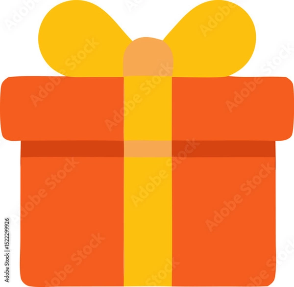 Obraz Gift box illustration with ribbon and bow on a white background