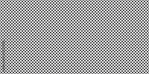 Obraz black and white vector abstract halftone background, texture for notebook, banner or poster, white sheet paper with black symmetrical polka dots, simple retro mesh pattern