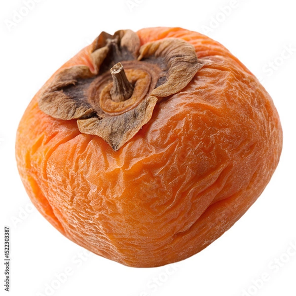 Fototapeta Sweet Dried persimmon isolated on white background, Dried persimmon on White Background PNG File.
