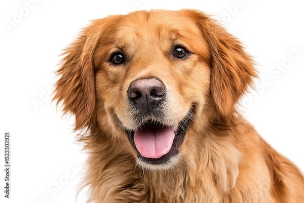 Obraz portrait of a happy adult golden retriever dog.