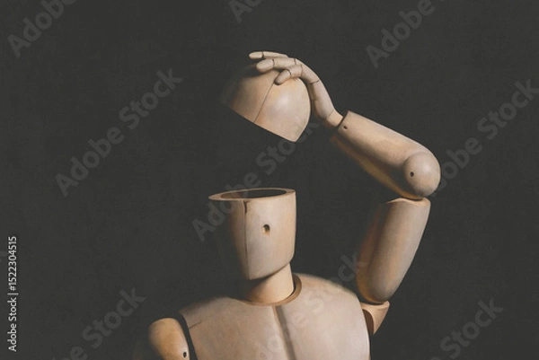 Obraz illustration of mannequin open head, surreal abstract concept	
