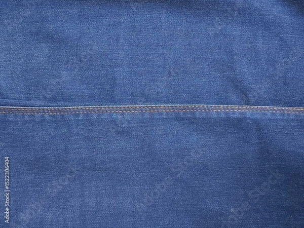 Fototapeta Close-up of blue denim jeans fabric texture background