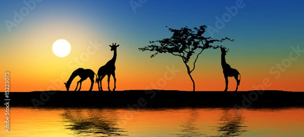 Obraz Rodzina żyraf.