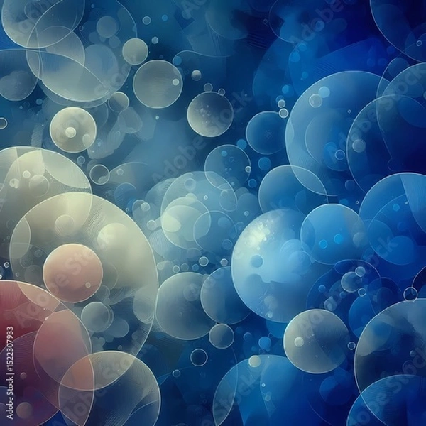 Fototapeta Abstract Bubbles: A Symphony of Blue
