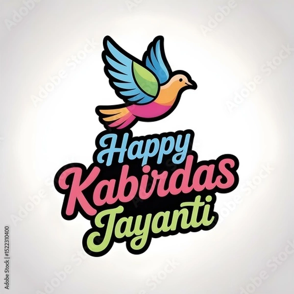 Obraz Colorful Abstract Dove Logo for Happy Kabirdas Jayanti Social Media Design

