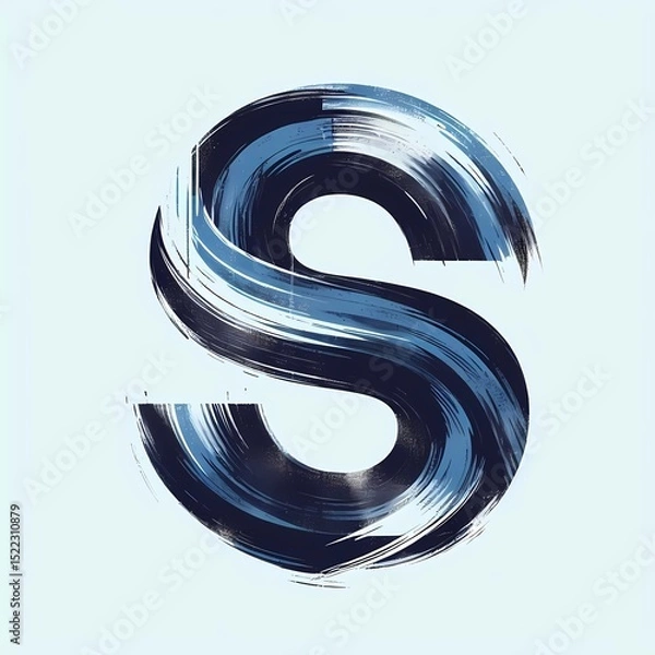 Fototapeta Dynamic Brushstroke 'S' Design
