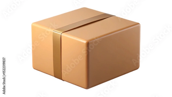 Obraz Photorealistic 3D Render of a Sealed Cardboard Box Packaging Design and Delivery Concept