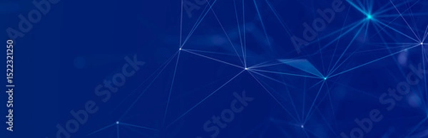 Obraz Polygonal background with dots and lines. Network connection structure. Science and technology. 3d