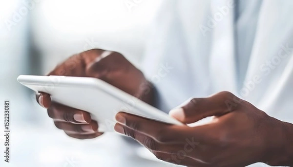 Fototapeta Person using a tablet computer.