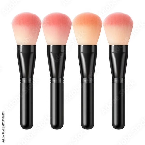 Obraz Four makeup brushes with black handles