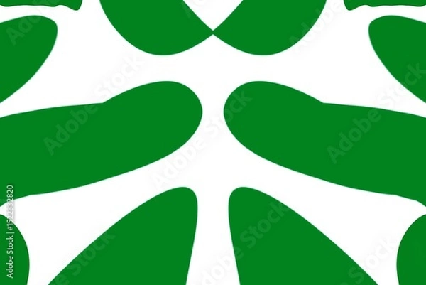 Obraz Abstract symmetrical green and white inkblot resembling a Rorschach test pattern, evoking different interpretations through mirrored organic shapes