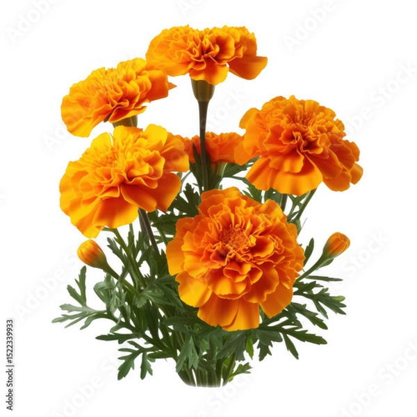 Obraz A bouquet of orange marigolds isolated