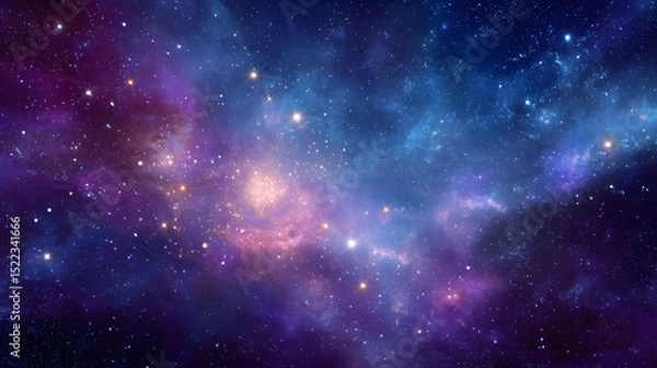 Fototapeta Vibrant Hues of a Starry Night Sky Cosmic Nebula Wallpaper