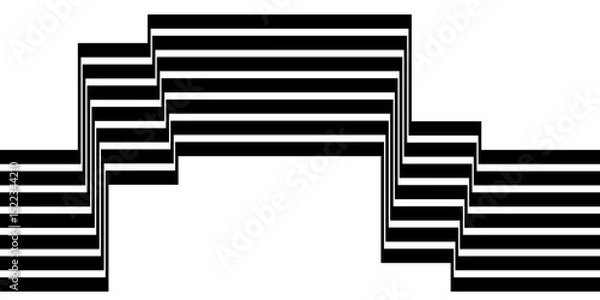 Fototapeta Perspective line stripes with 3d dimensional effect, geometric line pattern