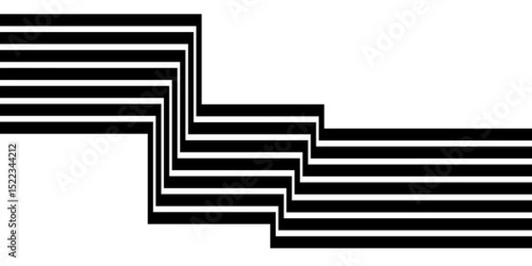 Fototapeta Perspective line stripes with 3d dimensional effect, geometric line pattern