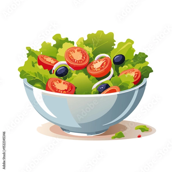Obraz fresh salad in a bowl vector food icon design