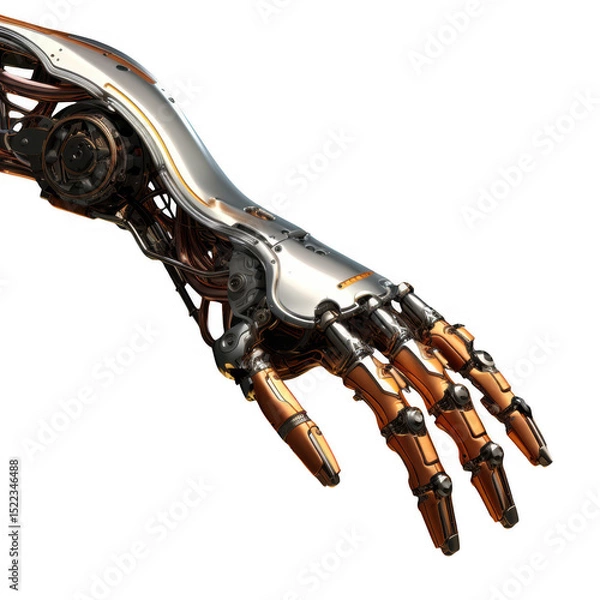 Obraz Robotic arm with intricate metal details