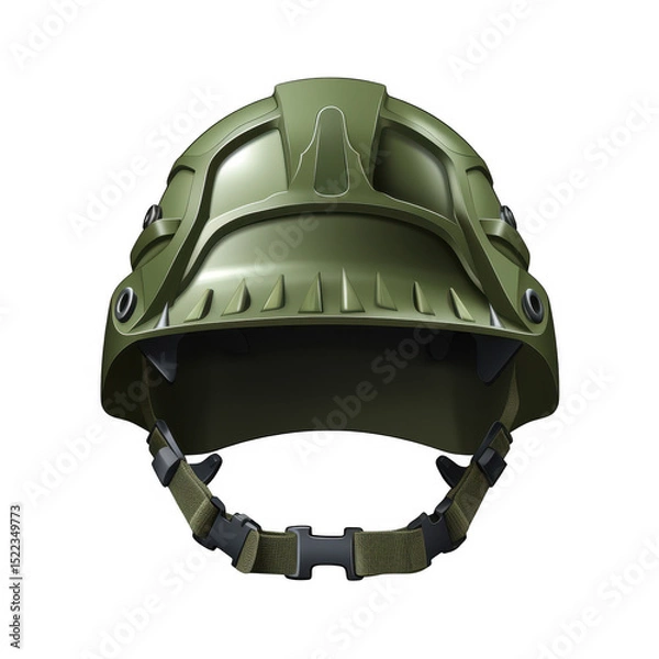 Obraz Olive green tactical helmet on black background