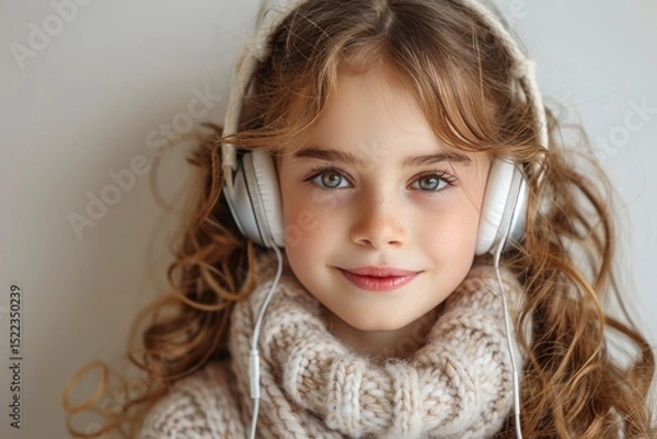 Fototapeta Empowering children to learn languages with ai earbuds in a smart home embracing future tech