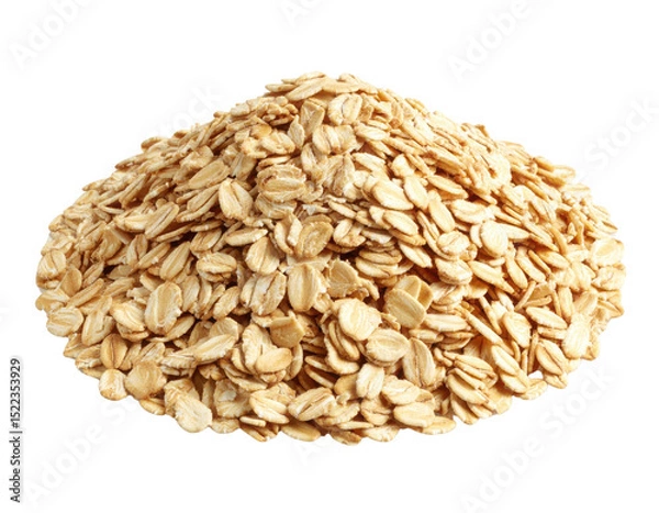 Fototapeta A pile of rolled oats displayed in a mound.