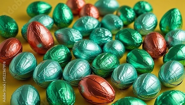 Obraz Foil wrapped chocolate easter eggs