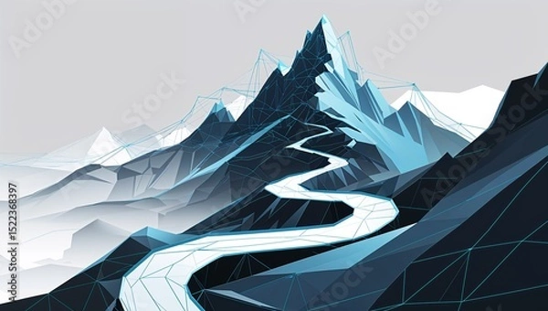 Obraz Abstract polygonal mountain range