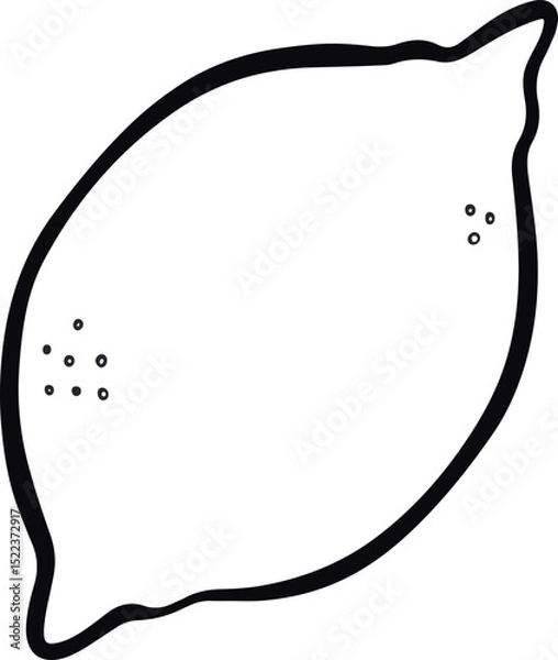 Fototapeta Simple Line Art Lemon Fruit Vector 