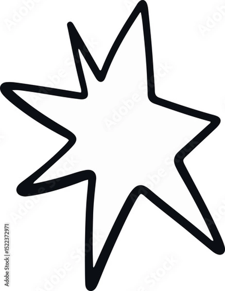 Fototapeta  Abstract Starfish Shape Line Drawing Vector 