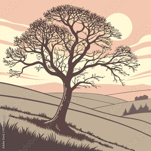 Fototapeta vector illustration of a tree