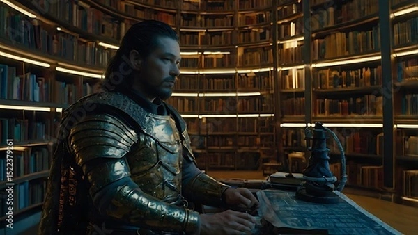 Obraz man in library