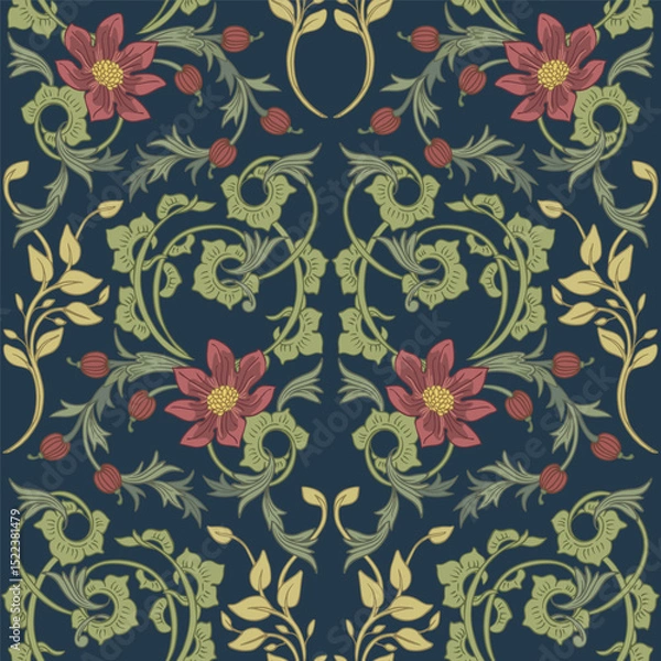 Fototapeta Retro pattern. Seamless floral pattern.