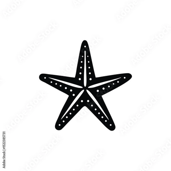 Fototapeta Starfish Icon Simple Black Starfish Illustration for Design Projects