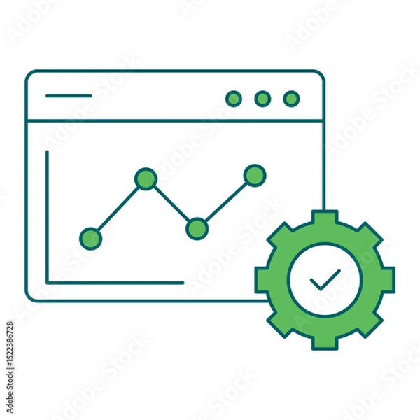 Fototapeta Performance Tracking icon for business intelligence and analytics dashboards, ideal for data visualization, KPI tracking, and performance monitoring interfaces.