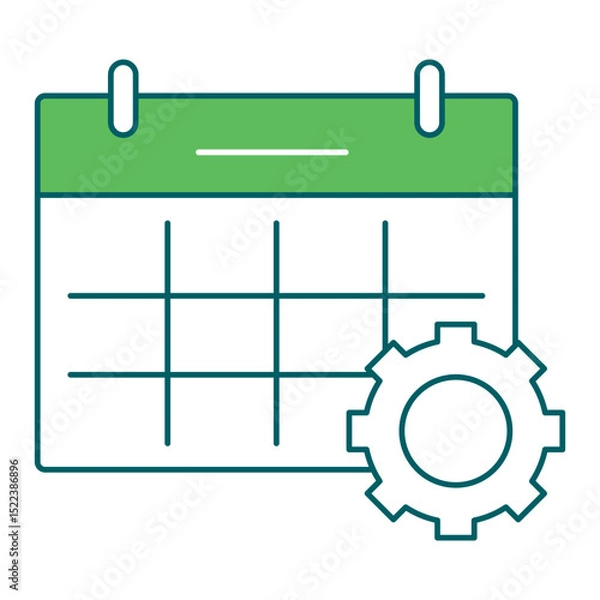 Fototapeta Workflow Calendar icon for business intelligence and analytics dashboards, ideal for data visualization, KPI tracking, and performance monitoring interfaces.