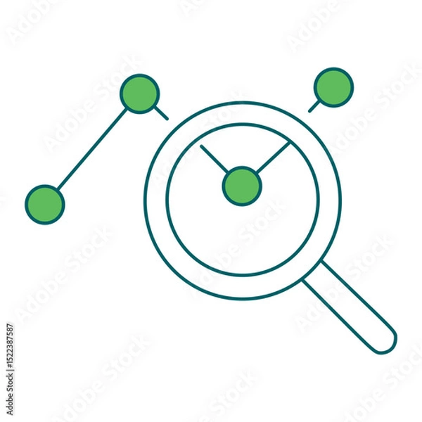 Fototapeta Trend Detection icon for business intelligence and analytics dashboards, ideal for data visualization, KPI tracking, and performance monitoring interfaces.