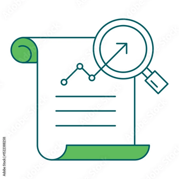 Fototapeta Progress Report icon for business intelligence and analytics dashboards, ideal for data visualization, KPI tracking, and performance monitoring interfaces.