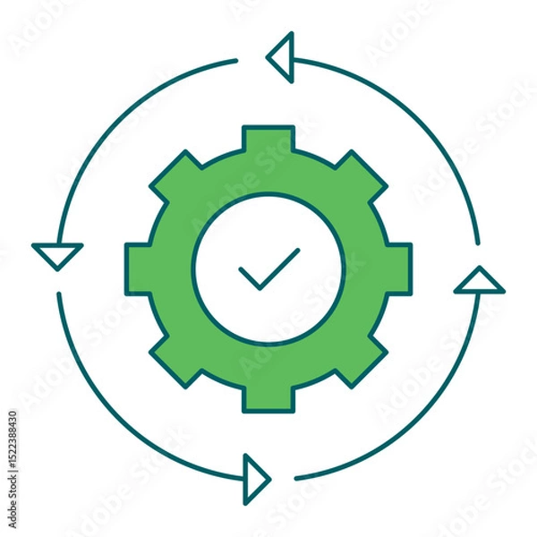 Fototapeta Agile Cycle icon for business intelligence and analytics dashboards, ideal for data visualization, KPI tracking, and performance monitoring interfaces.