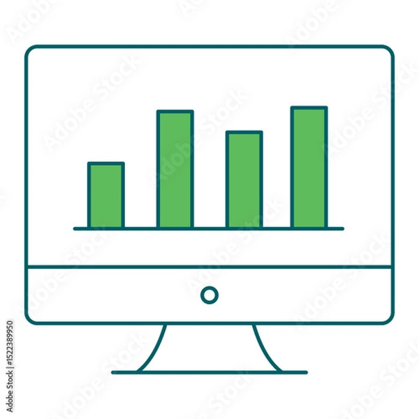 Fototapeta Dashboard Metrics icon for business intelligence and analytics dashboards, ideal for data visualization, KPI tracking, and performance monitoring interfaces.