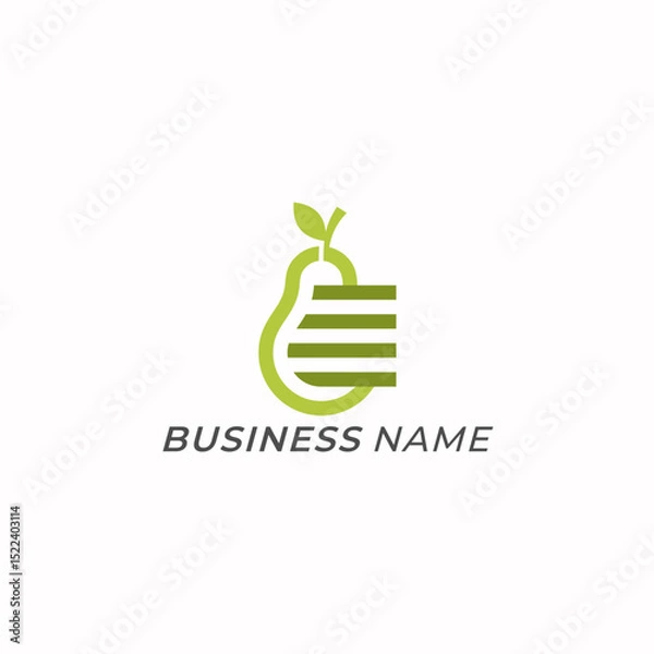 Obraz design logo combine tech and fruit pear