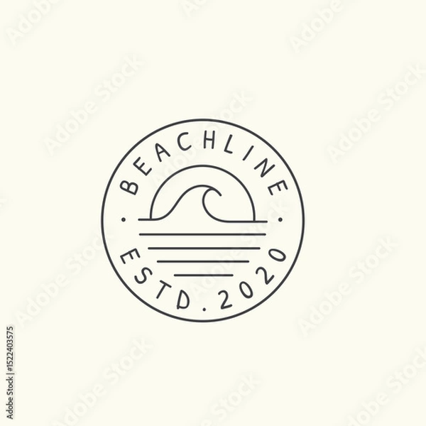 Obraz Beach logo ocean wave line logo design vector