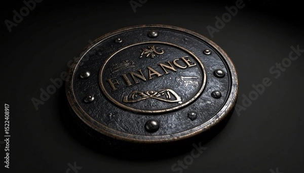 Fototapeta Intricate Shield Emblem Symbolizing Modern Finance and Investment
