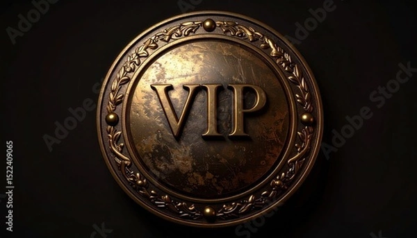 Fototapeta VIP Access Badge with Ornate Decorative Design