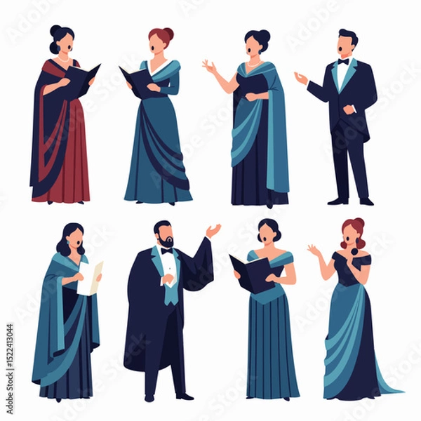 Obraz Choir singers perform opera in formal attire