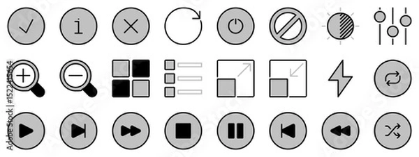 Fototapeta Icons in two tones about interface 3